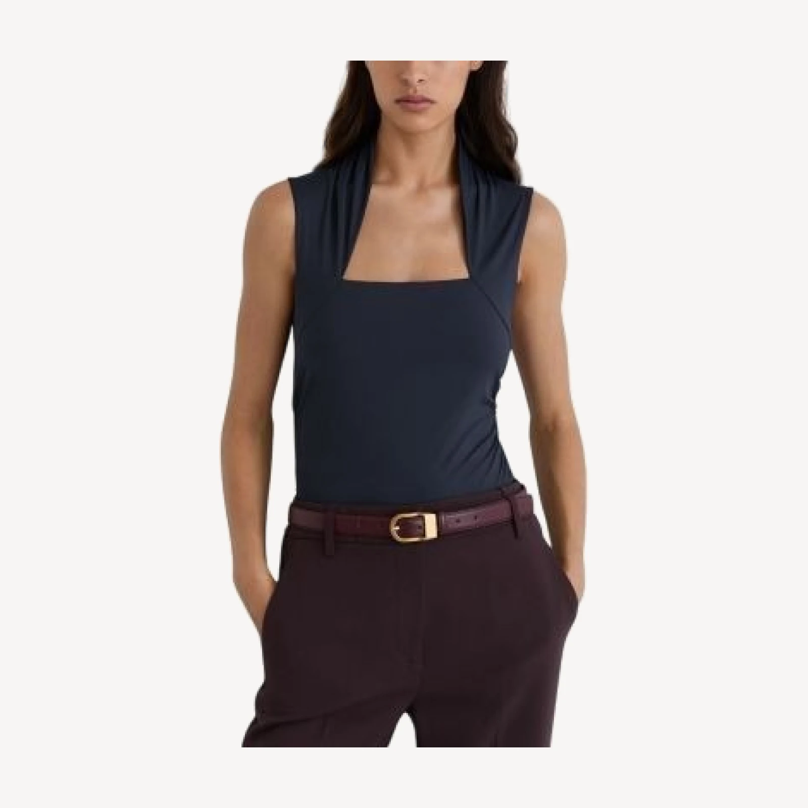 Reiss Harri Square Neck Ruched Top