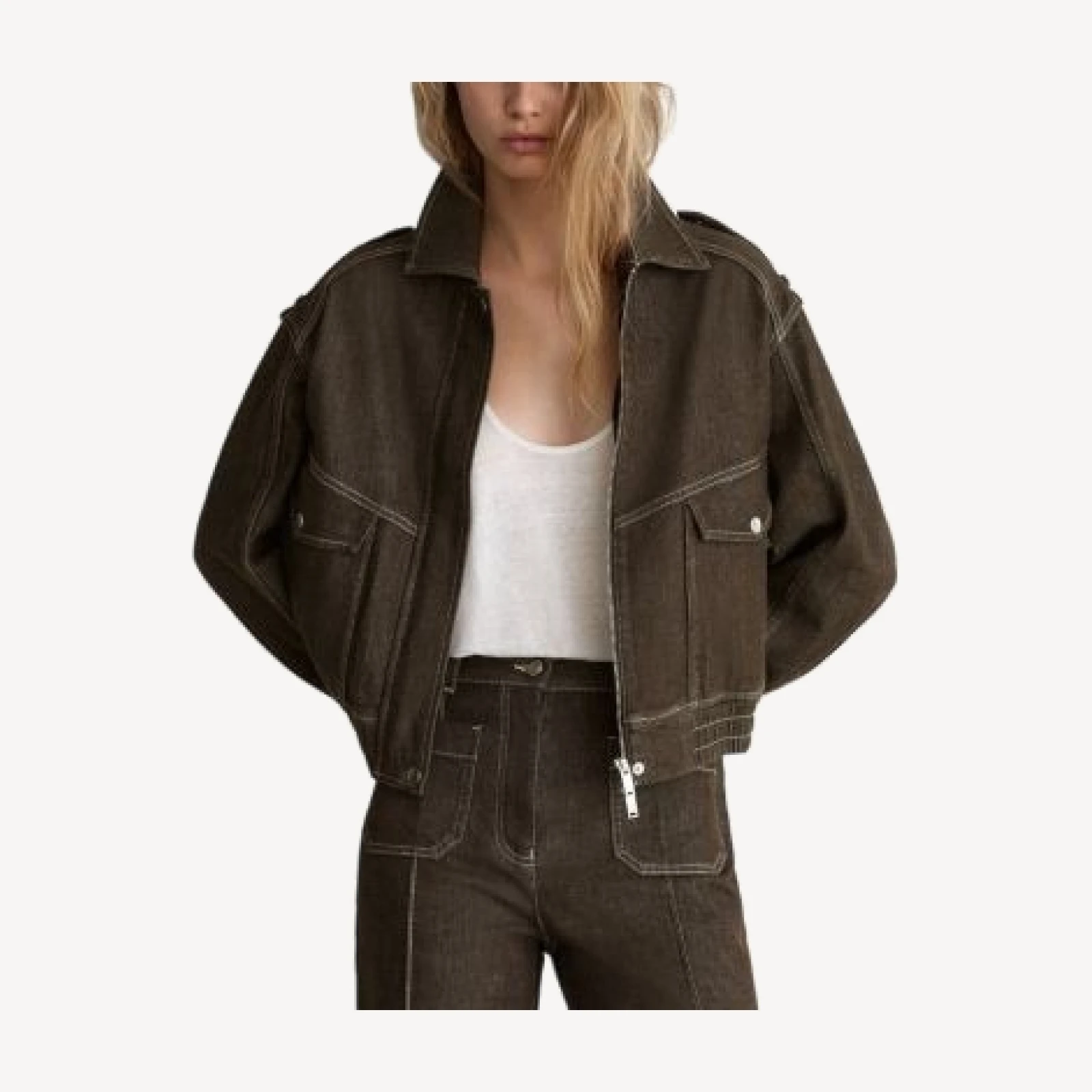 Reiss Blair Cotton Blend Denim Jacket