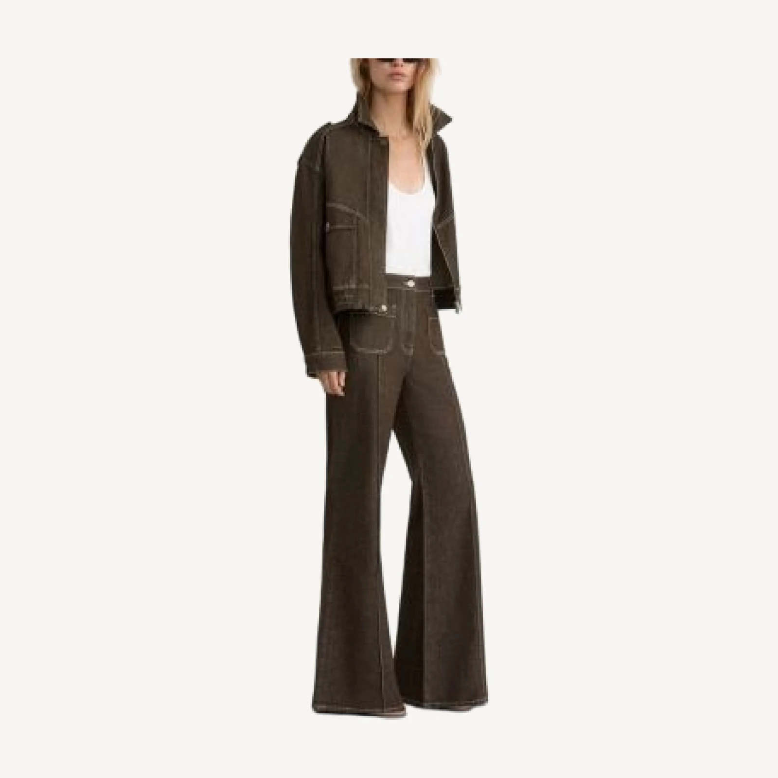 Reiss Petites Blair Cotton Blend Denim Jacket