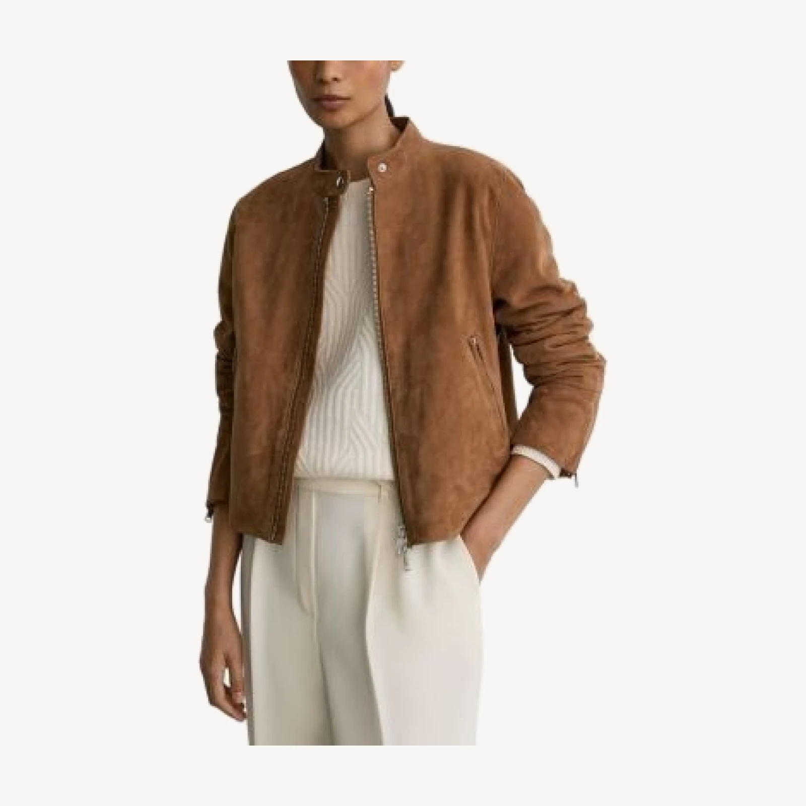 Reiss Erin Suede Zip Jacket