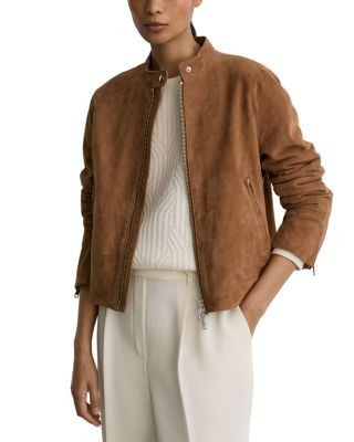 Reiss Erin Suede Zip Jacket