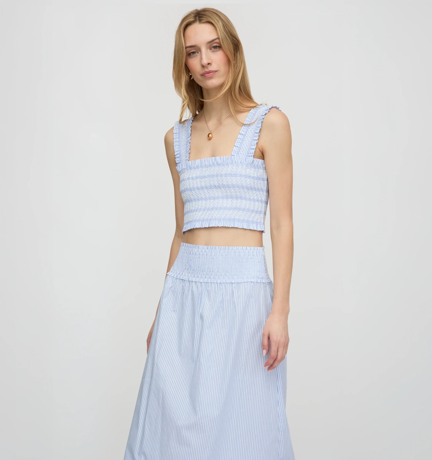 The Azalea Nap Top - Blue/White Stripe