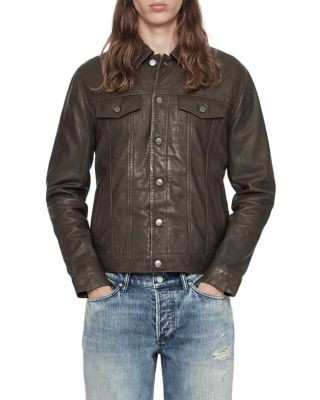 Allsaints Chaiyo Leather Trucker Jacket