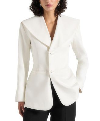 Maniere De Voir Emy Cinch Waist Shawl Blazer