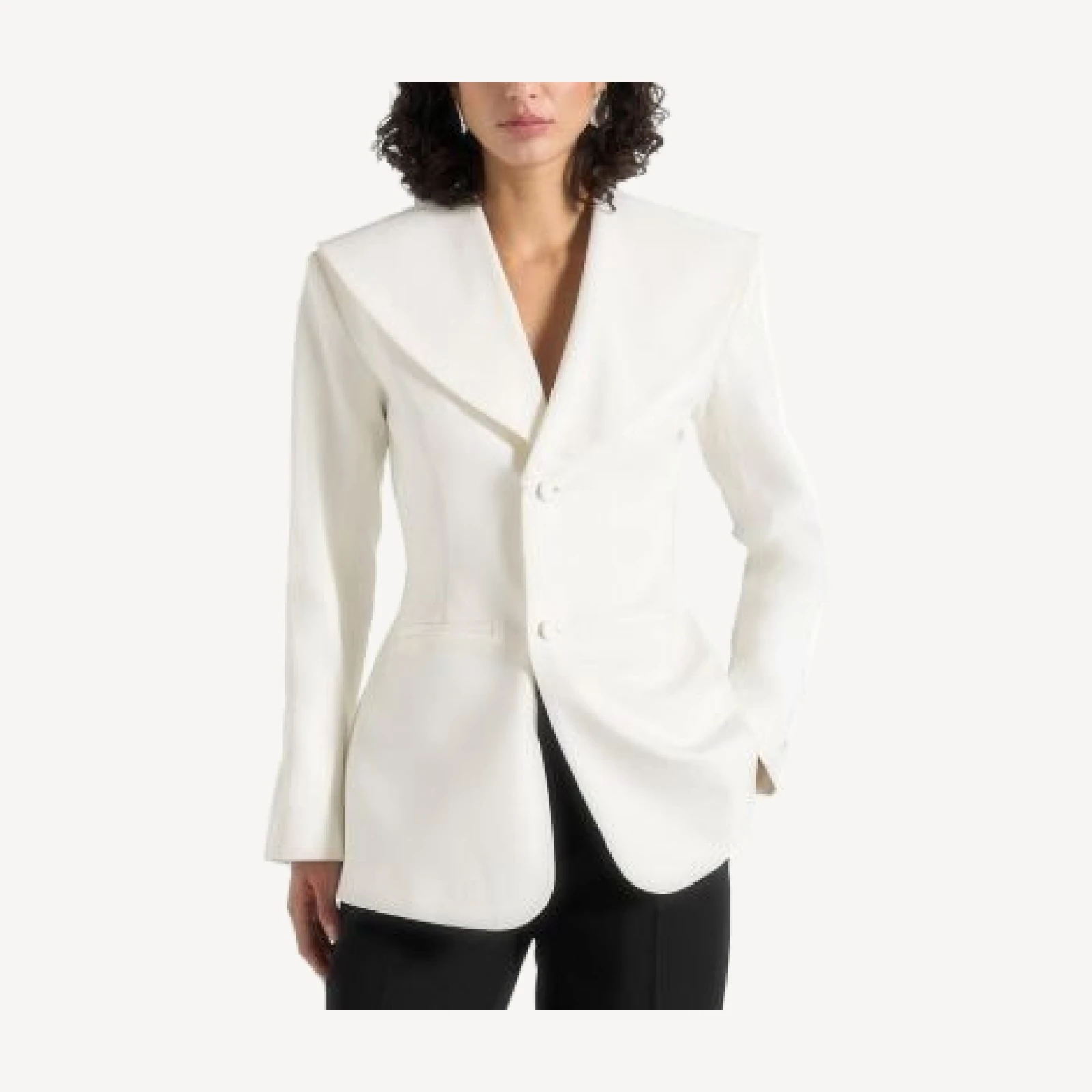 Maniere De Voir Emy Cinch Waist Shawl Blazer