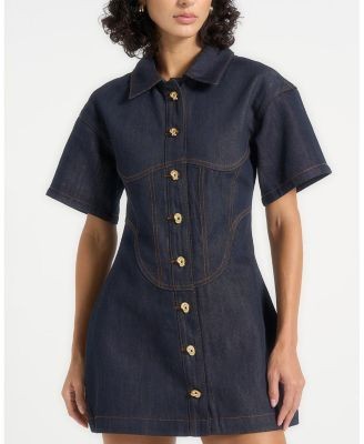 Maniere De Voir Mathilde Corset Contrast Stitch Dress