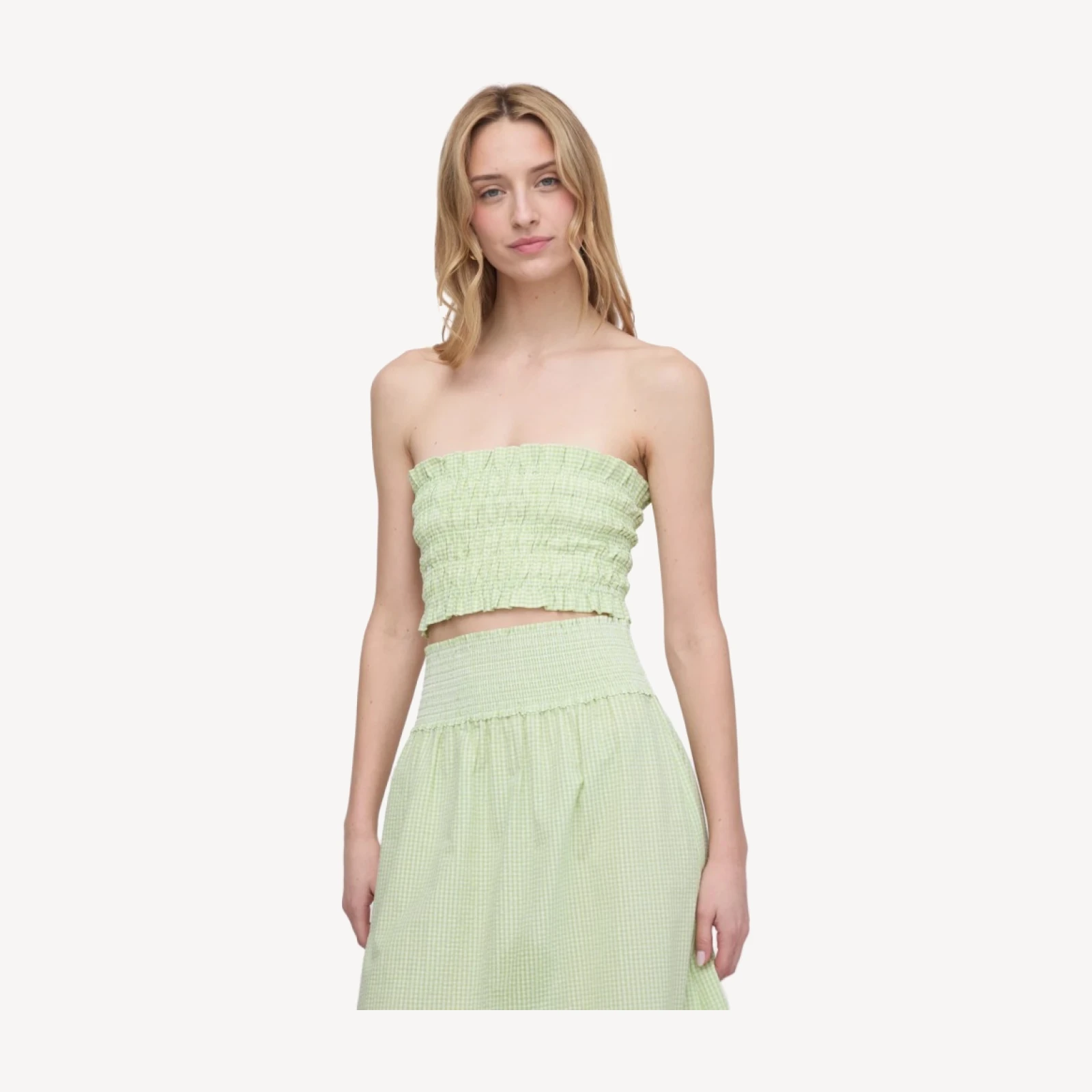 The June Nap Top - Lime Gingham