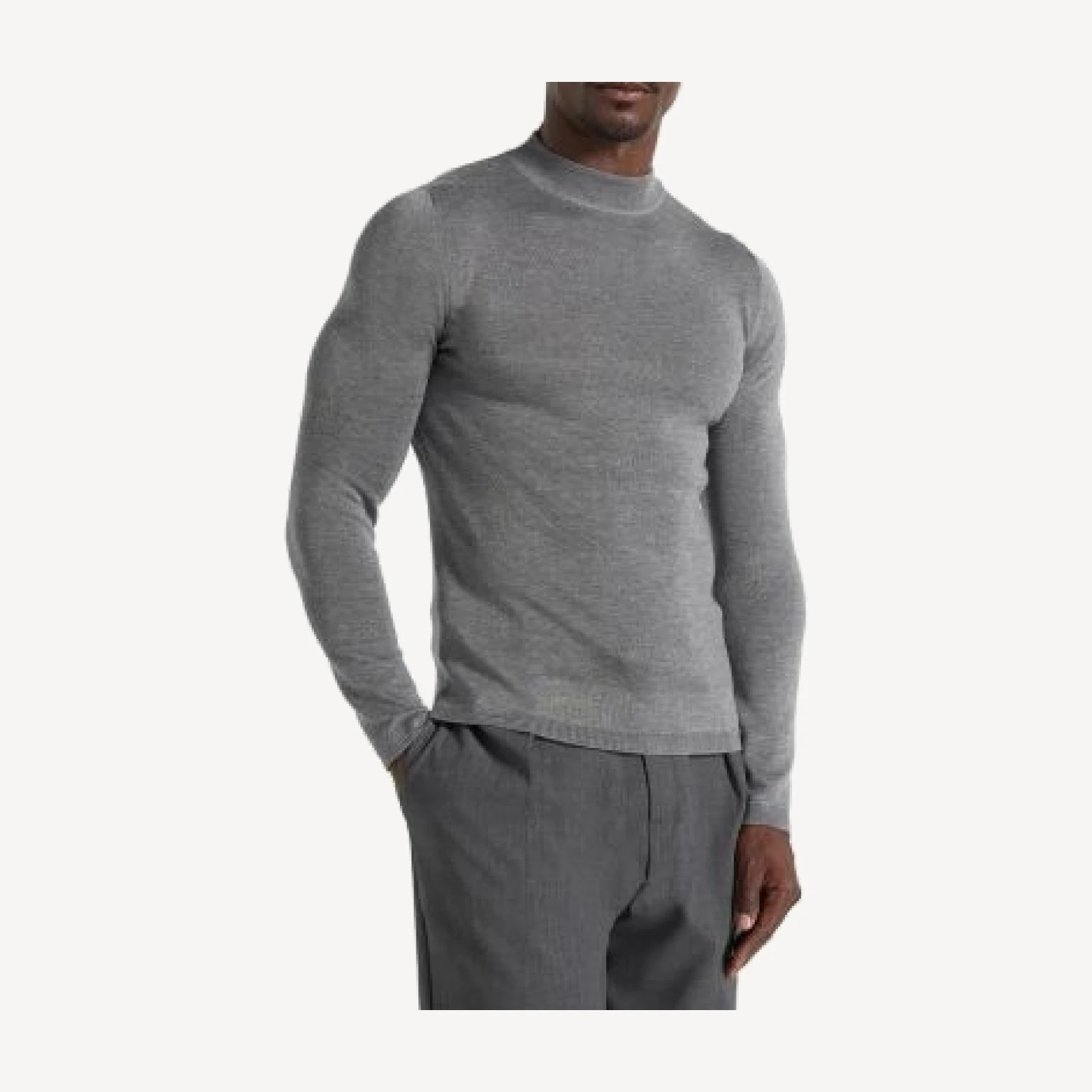 Maniere De Voir Kw003 Fitted High Neck Wool Jumper