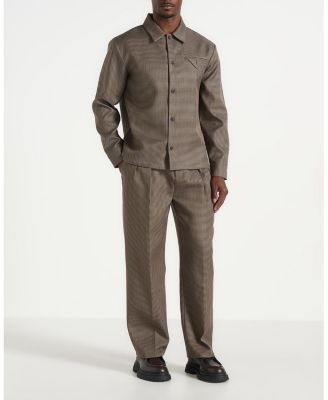 Maniere De Voir Pierre Houndstooth Twin Pleat Trousers