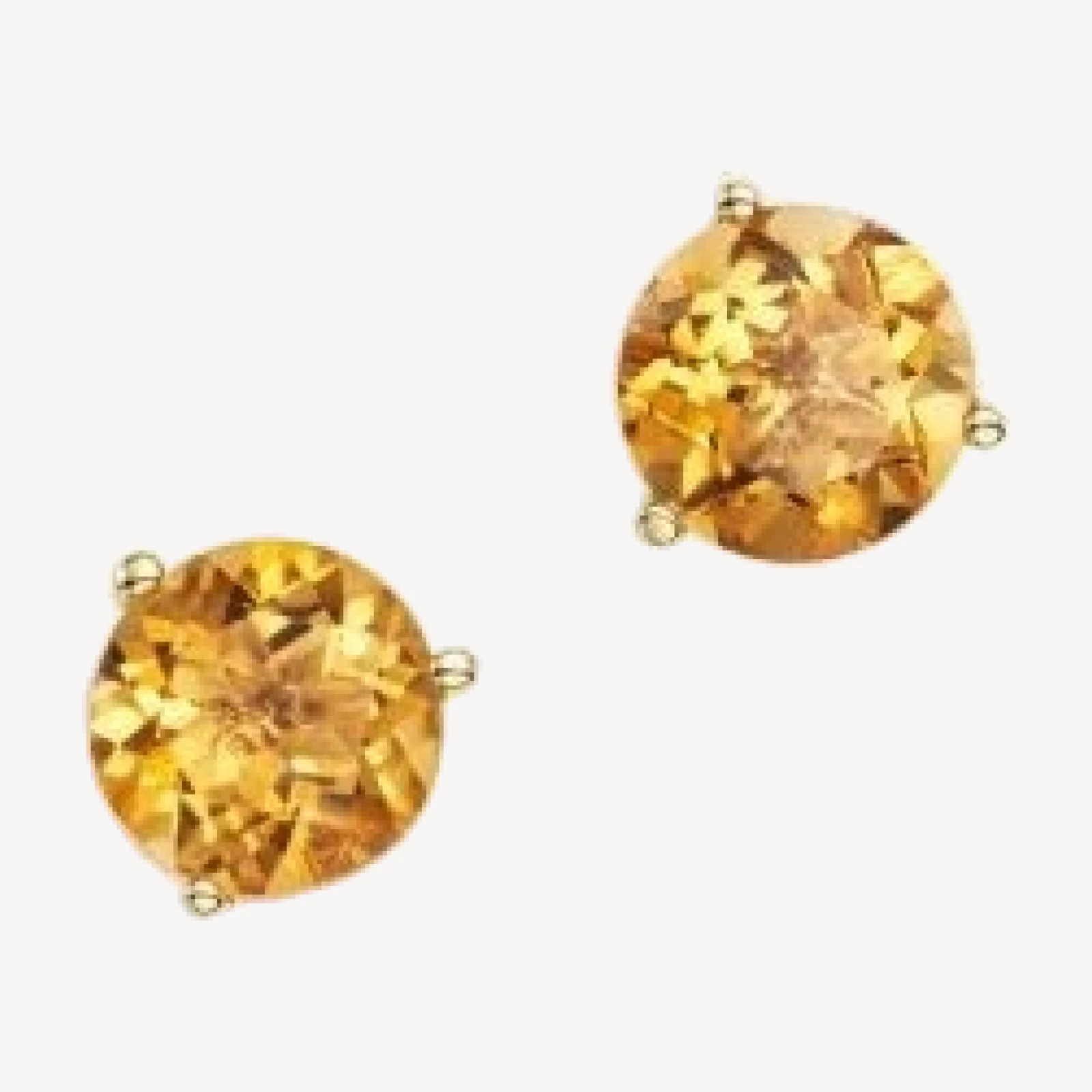 Citrine Stud Earrings in 14K Yellow Gold