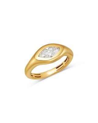 Bloomingdale's Fine Collection Luxe Collection Certified Lab Grown Diamond Marquis Pinky Ring in 14K Yellow Gold, 0.5 tcw
