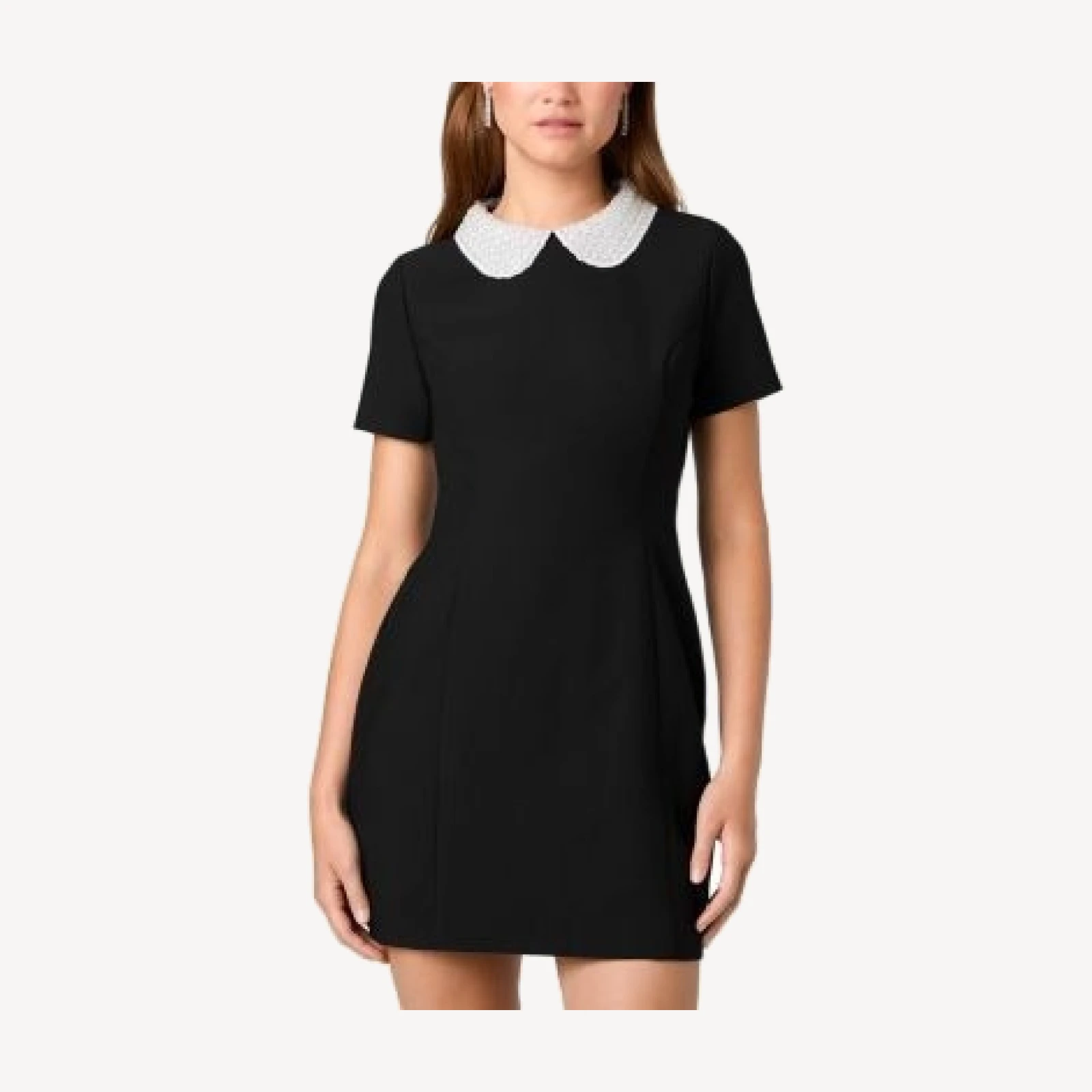 French Connection Shelby Embellished Collar Twill Mini Dress