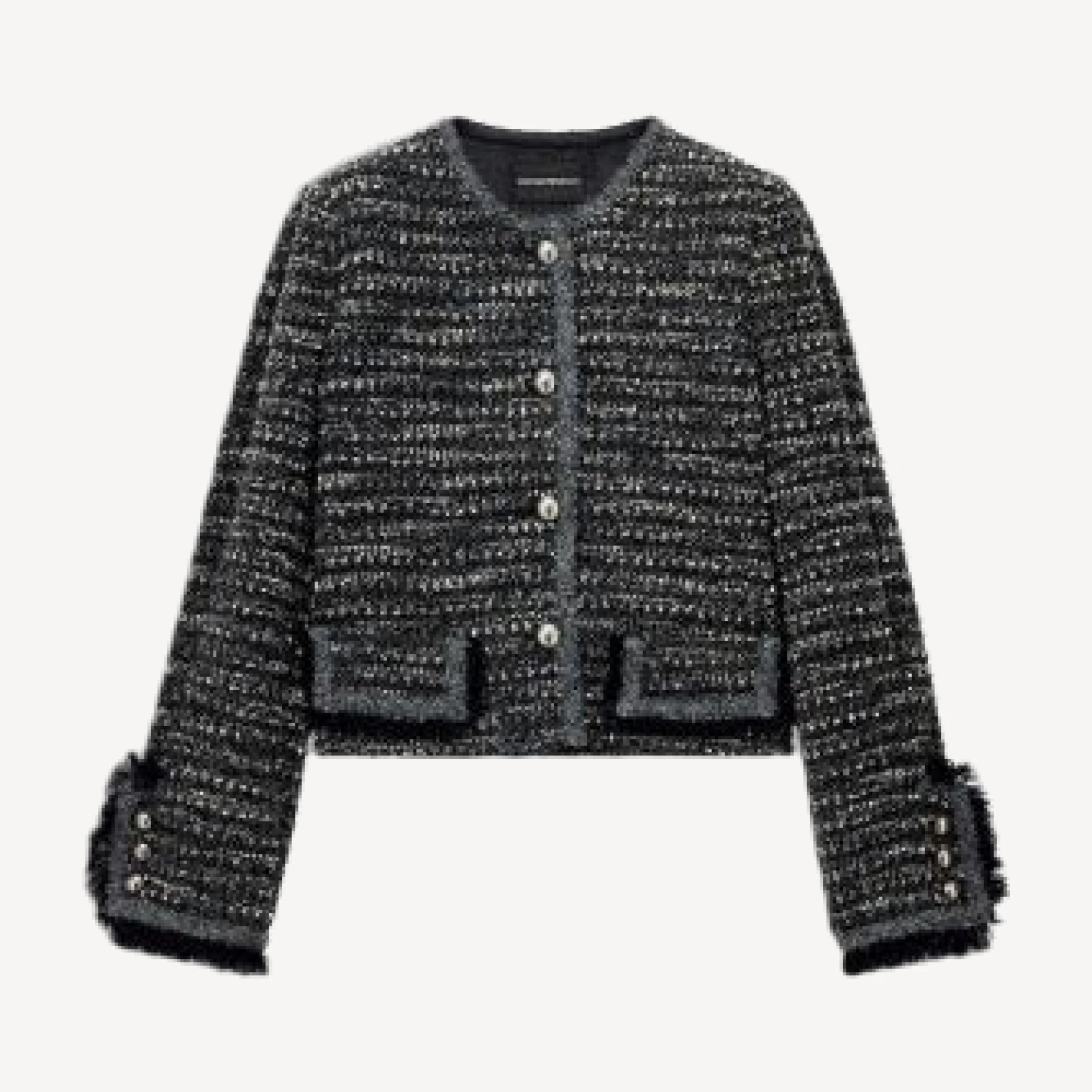 Emporio Armani Metallic Melange Tweed Jacket