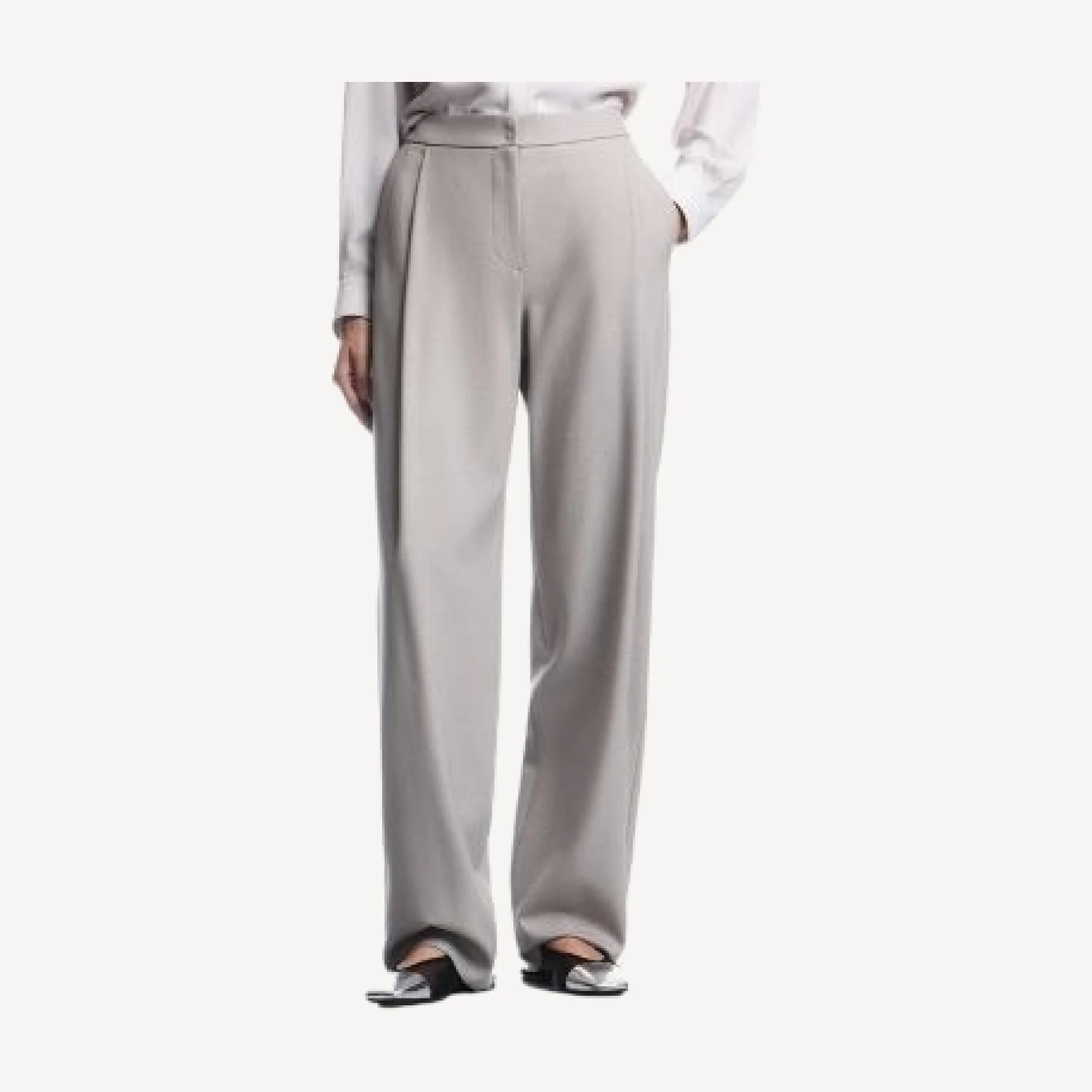 Emporio Armani Pleated Straight Leg Pants