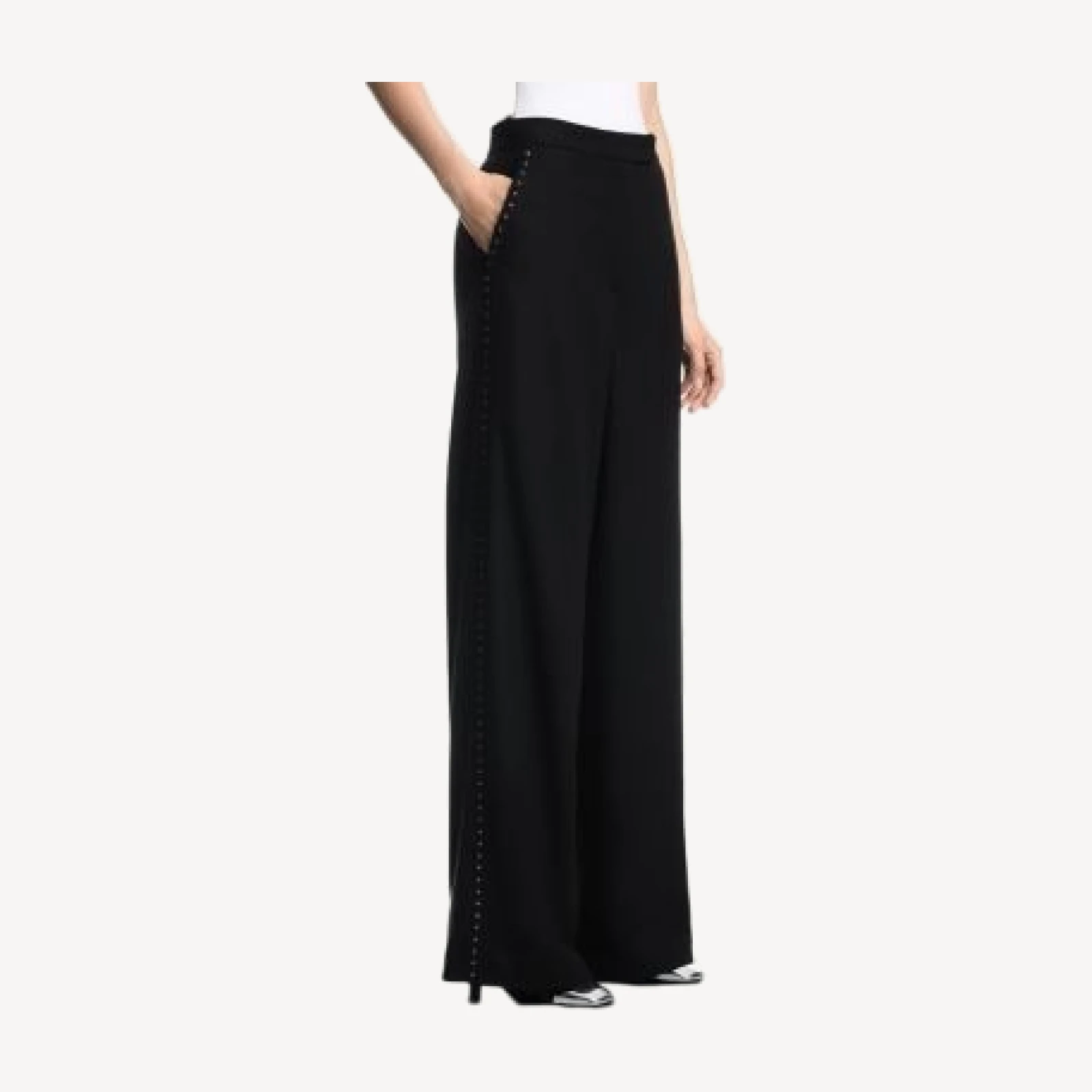Emporio Armani Wide Leg Embellished Pants