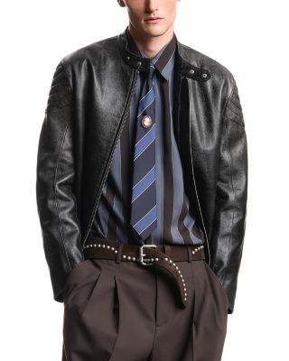 Emporio Armani Drummed Leather Blouson Jacket