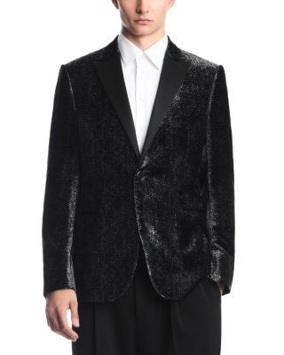 Emporio Armani Velvet Micro Pattern Tuxedo Jacket