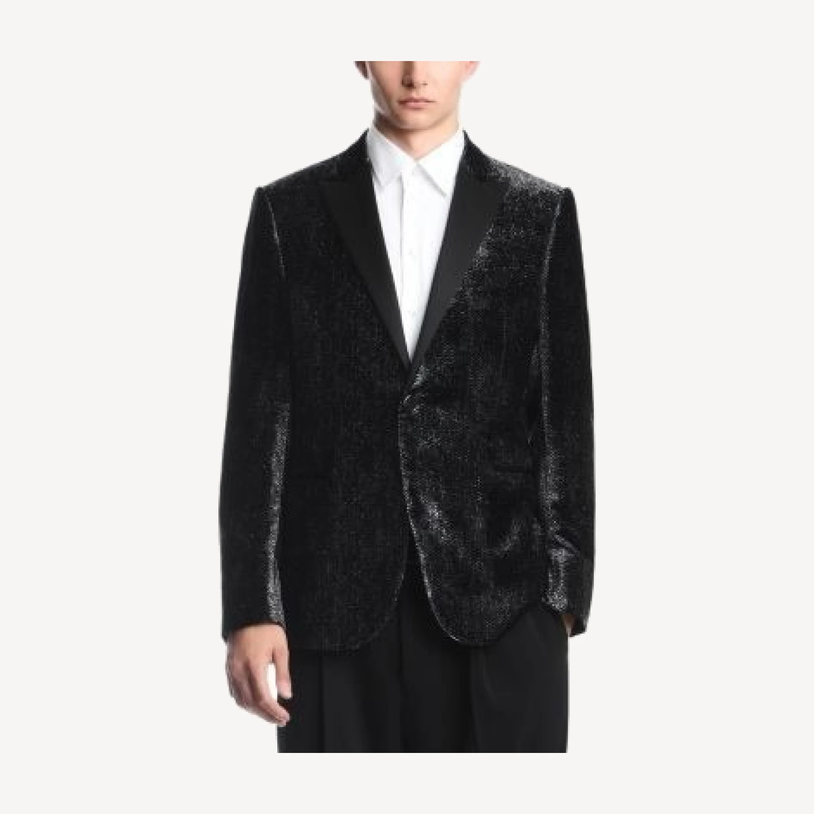 Emporio Armani Velvet Micro Pattern Tuxedo Jacket