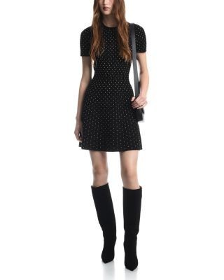 Emporio Armani Jacquard Round Neck Short Sleeve Dress