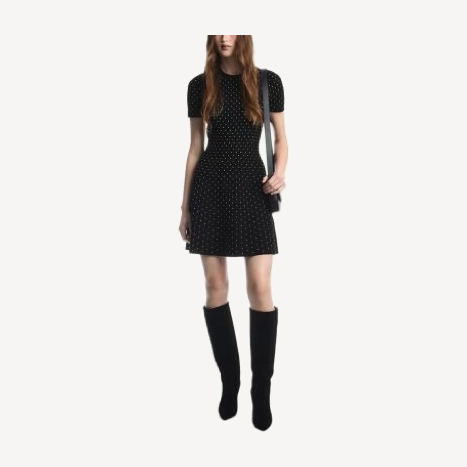 Emporio Armani Jacquard Round Neck Short Sleeve Dress