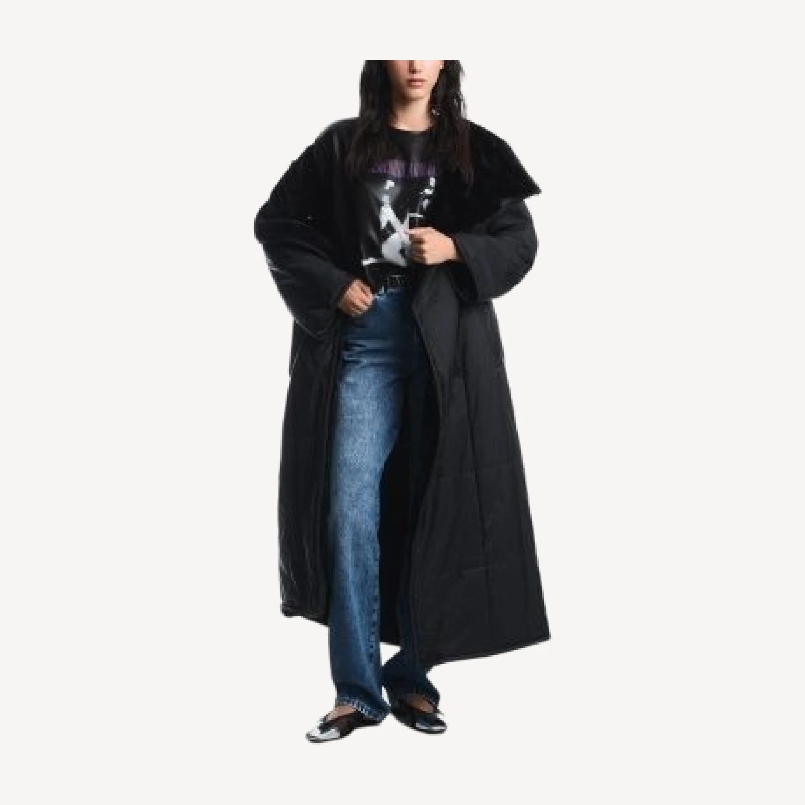 Emporio Armani Faux Fur Oversized Coat