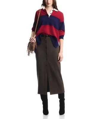 Emporio Armani Button Front Midi Skirt