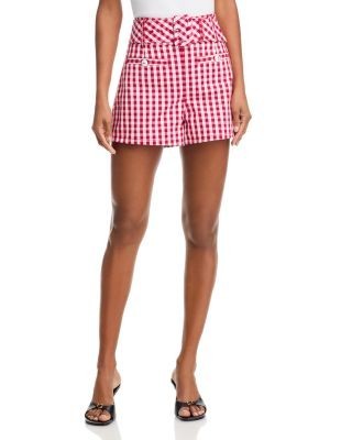 Cinq a Sept Mini Gingham Denim Allie Shorts