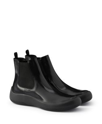 Prada Men's Brushed Leather Chelsea Boots