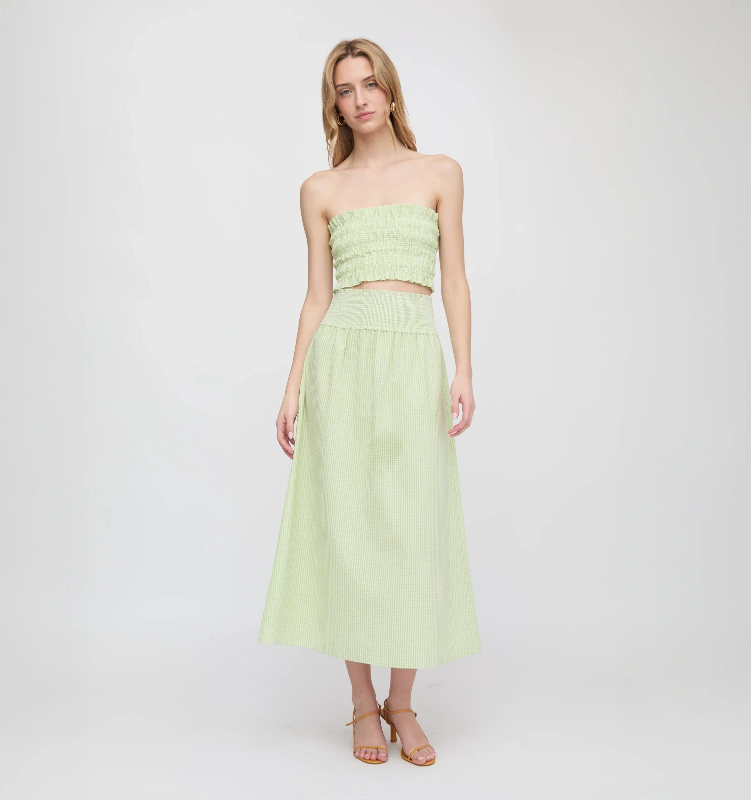 The Delphine Nap Skirt - Lime Gingham