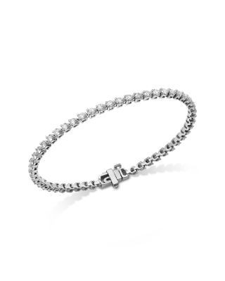 Bloomingdale's Fine Collection Diamond Three Prong Tennis Bracelet in 14K White Gold, 3.0 tcw