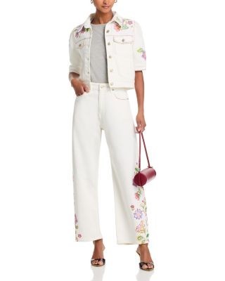 Cinq a Sept Jardin Boheme Hayden High Rise Wide Leg Jeans in Scour Multi