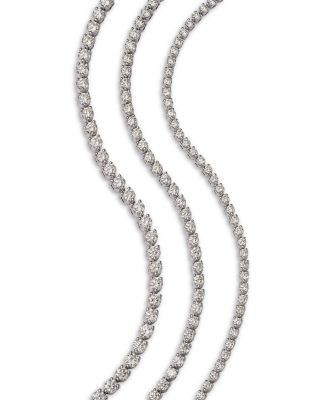 Bloomingdale's Fine Collection Diamond Three Prong Tennis Bracelet in 14K White Gold, 7.0 tcw
