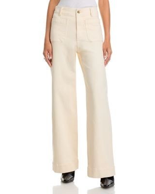 Aqua High Rise Wide Leg Jeans in Ecru - Exclusive