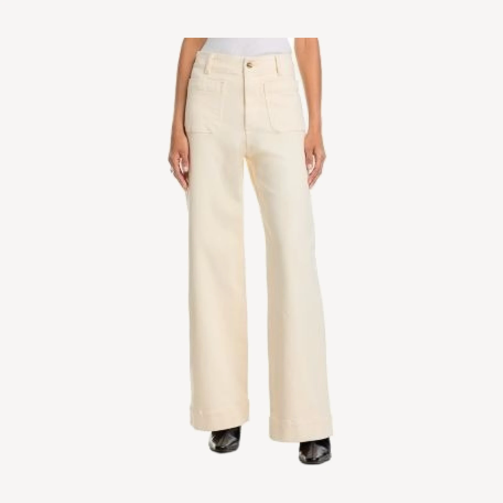 Aqua High Rise Wide Leg Jeans in Ecru - Exclusive