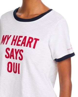 Cinq a Sept My Heart Says Oui Shrunken Ringer Tee