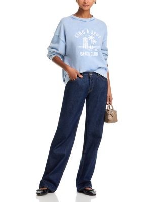Cinq a Sept Beach Club Tumble Washed Brandy Pullover Sweatshirt