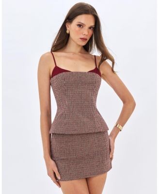 Miss Circle Victoria Micro Houndstooth Mini Skirt