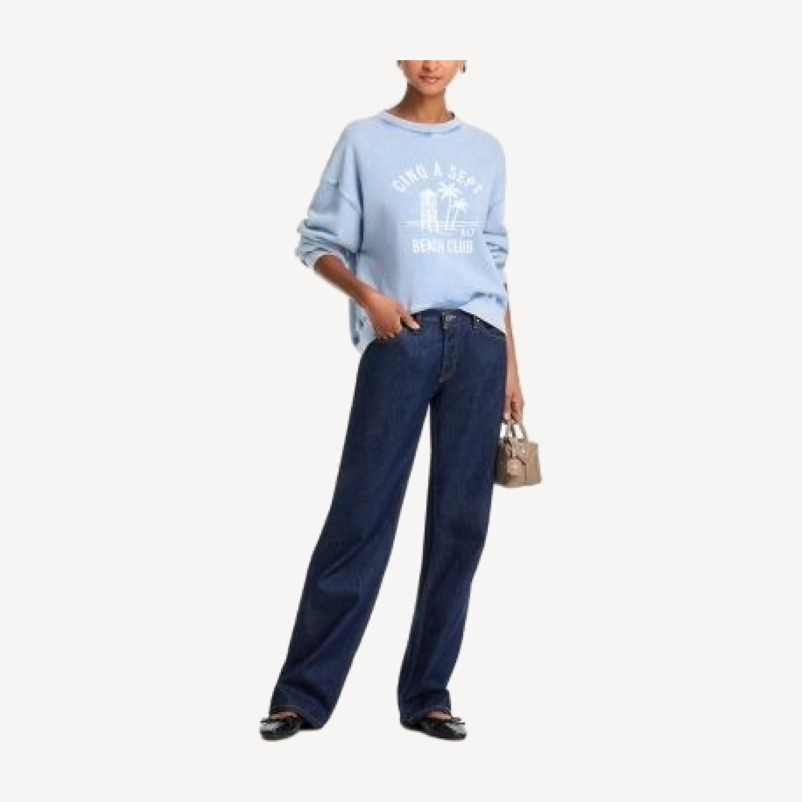 Cinq a Sept Beach Club Tumble Washed Brandy Pullover Sweatshirt