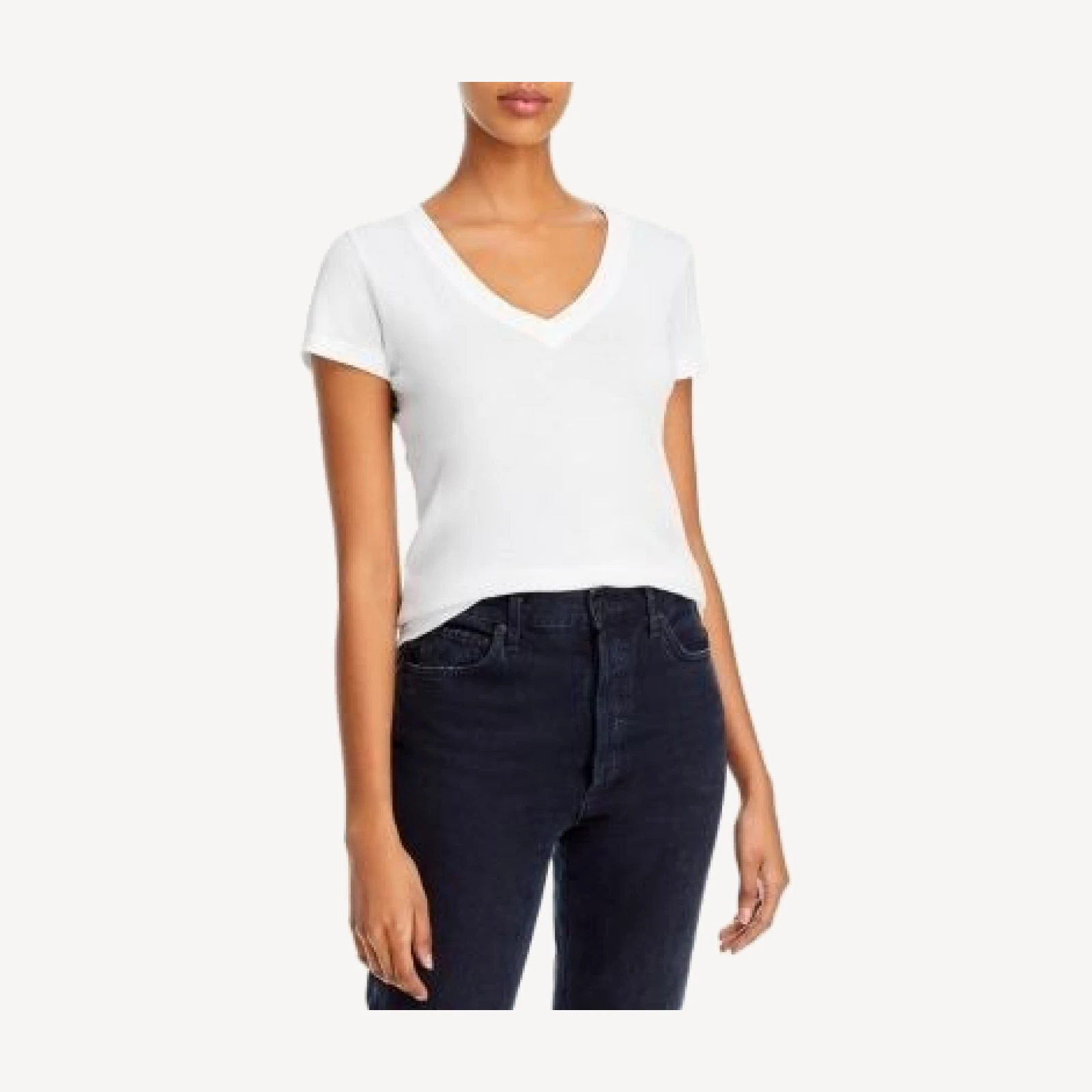 L'Agence Becca Cotton V-Neck Tee