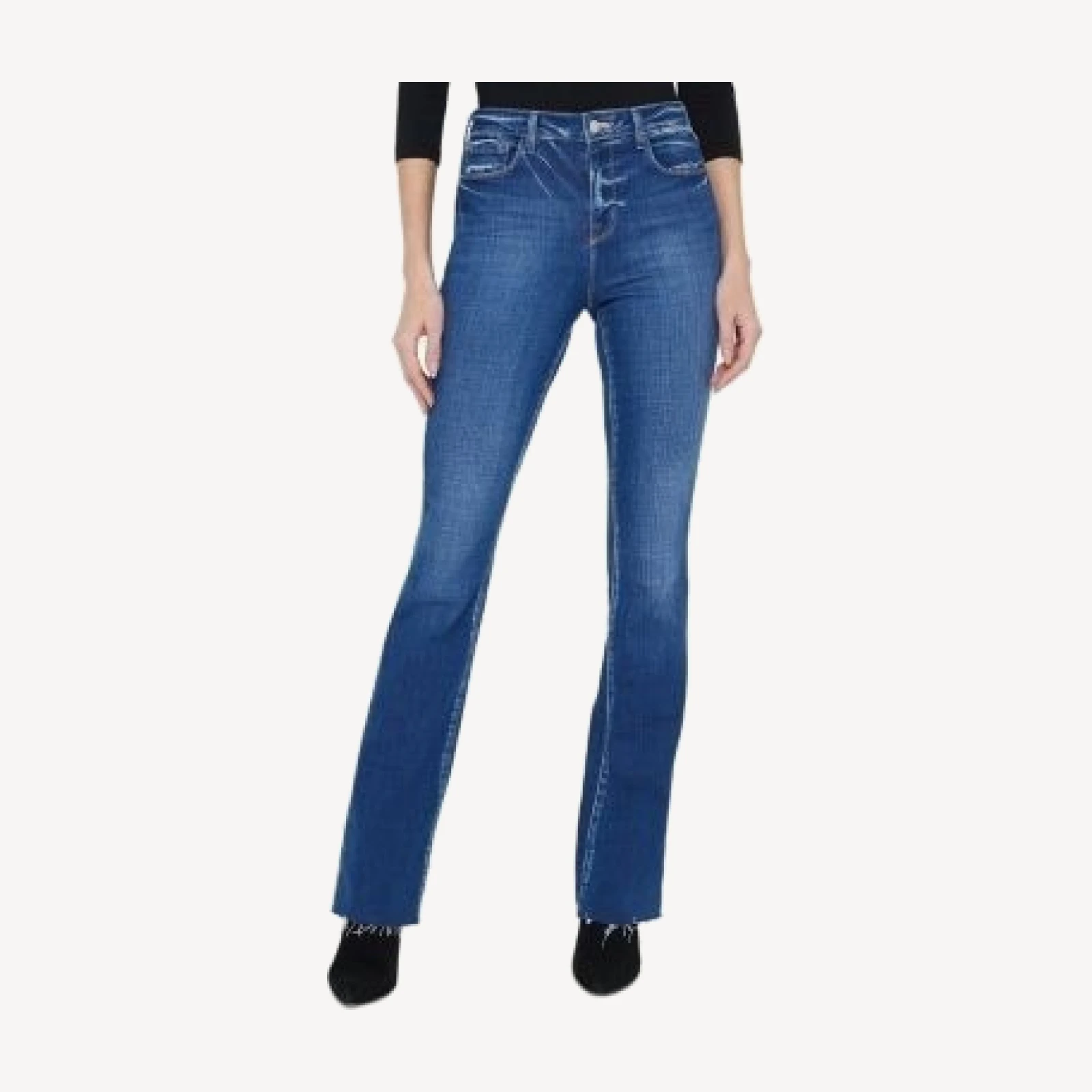 L'Agence Ruth High Rise Straight Jeans in Desoto