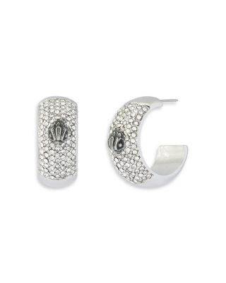 Kurt Geiger London Mansion Signature Eagle Pave Hoop Earrings