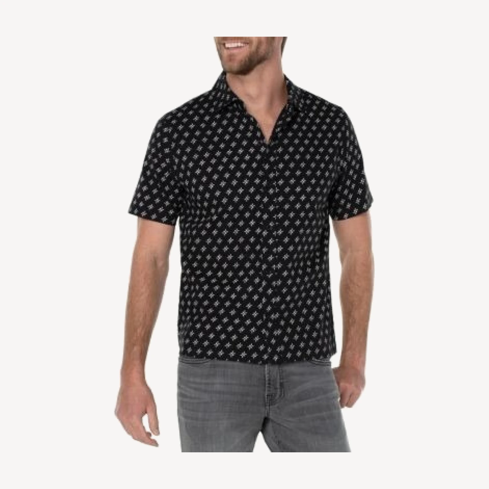 Liverpool Los Angeles Garment Dyed Short Sleeve Printed Shirt