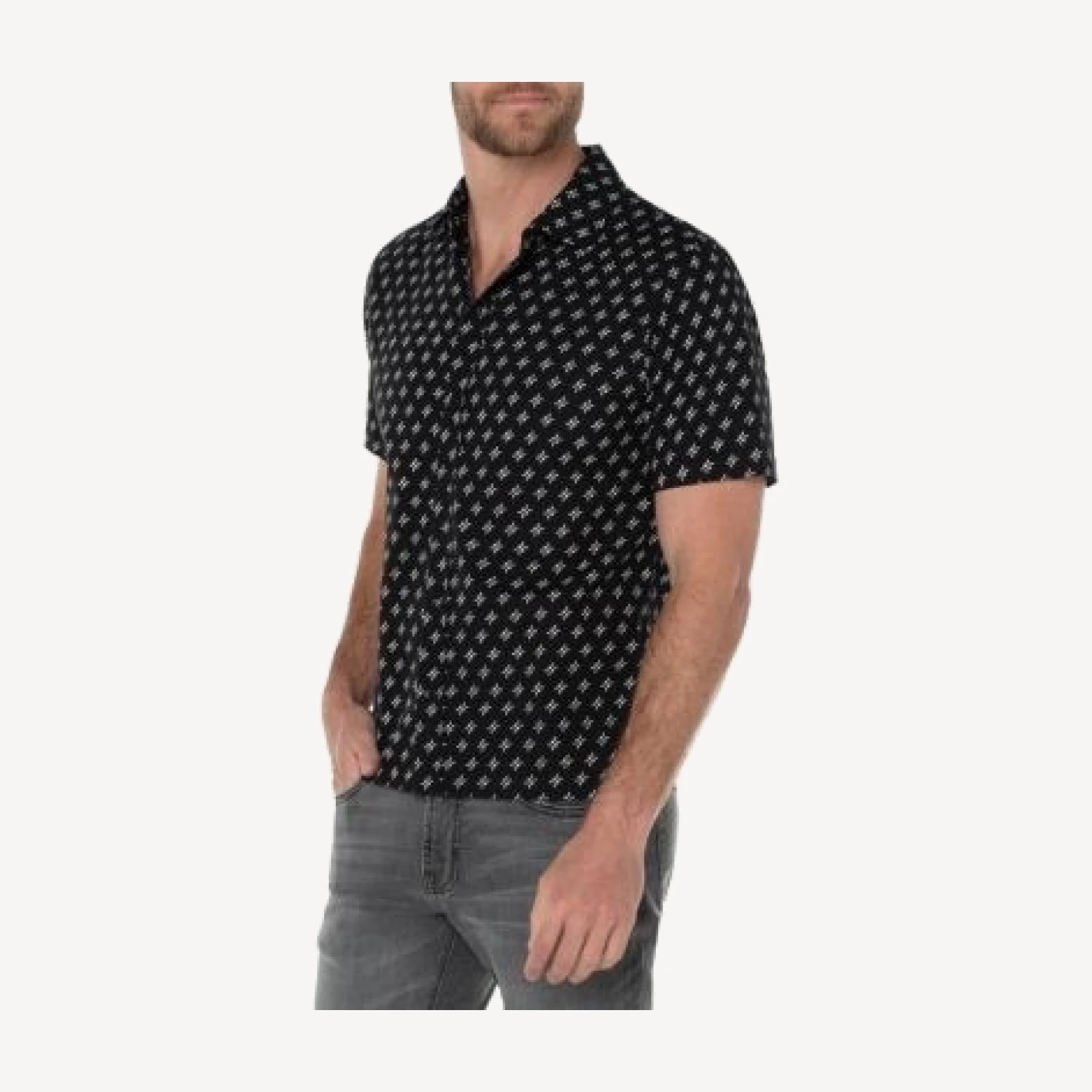 Liverpool Los Angeles Garment Dyed Short Sleeve Printed Shirt
