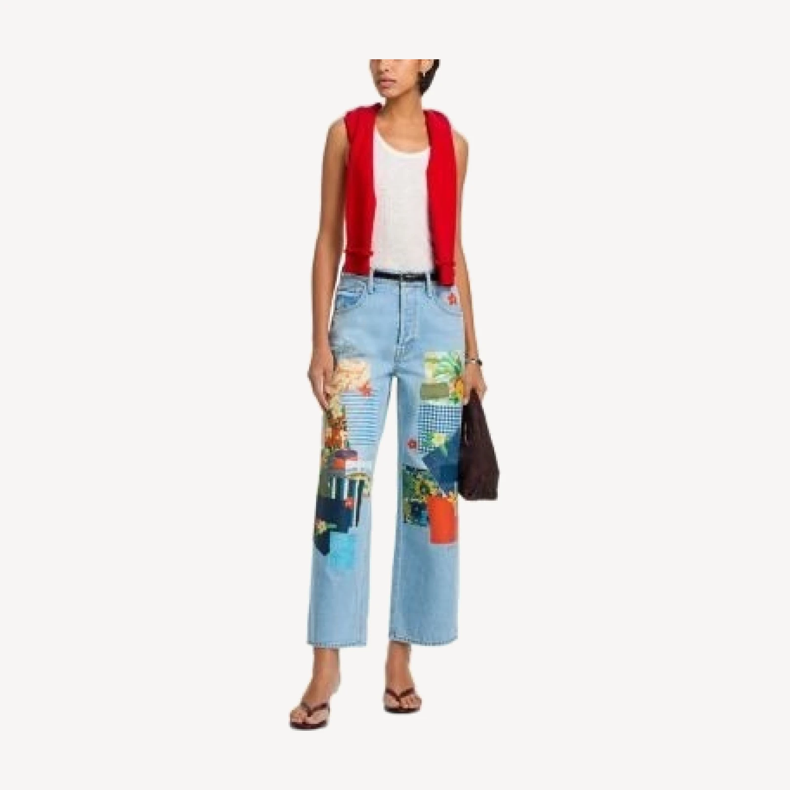 Mother High Rise Spinner Flood Wide Leg Jeans in Mumble Jumble