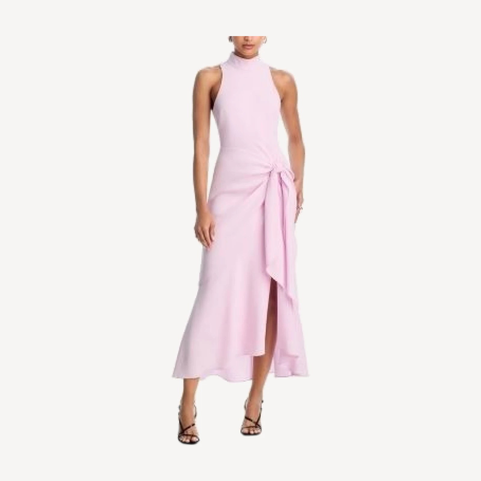 Cinq a Sept Crepe Rori Tie Waist Turtleneck Dress