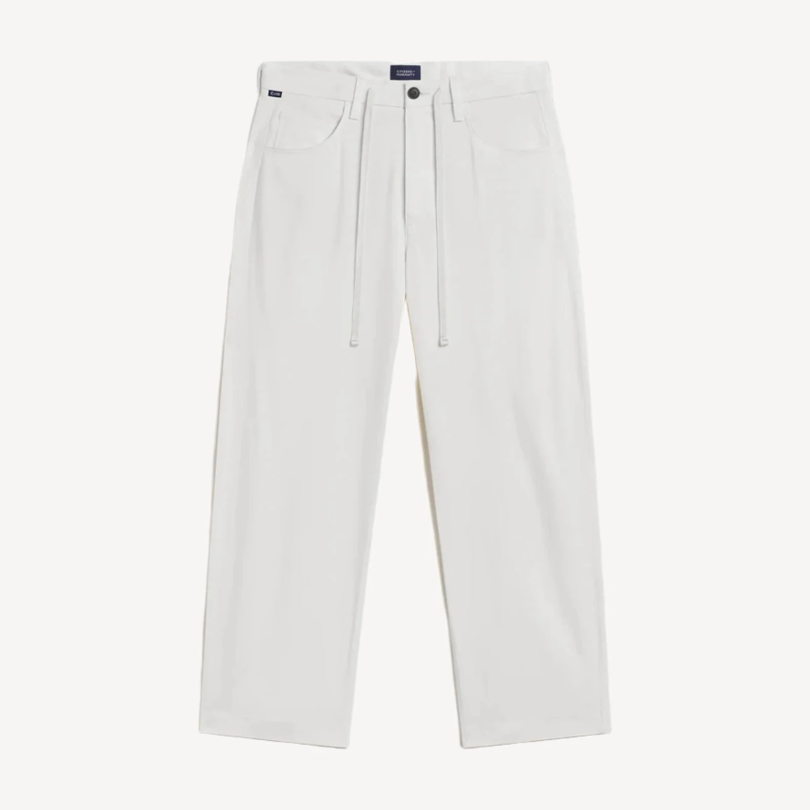Brynn Drawstring Trouser in Winter White