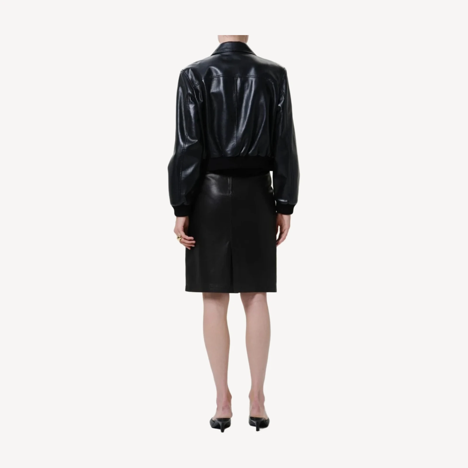 Narita Leather Pencil Skirt in Black