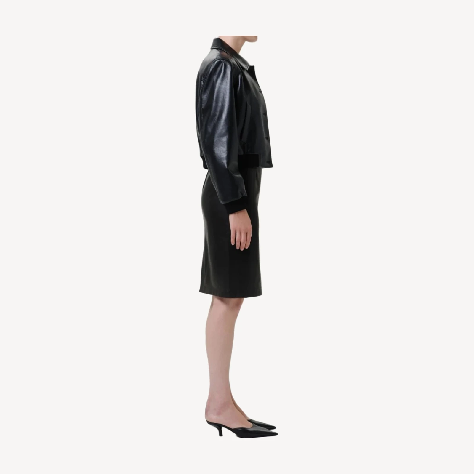 Narita Leather Pencil Skirt in Black