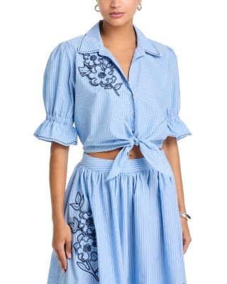 Cinq a Sept Serena Floral Applique Top