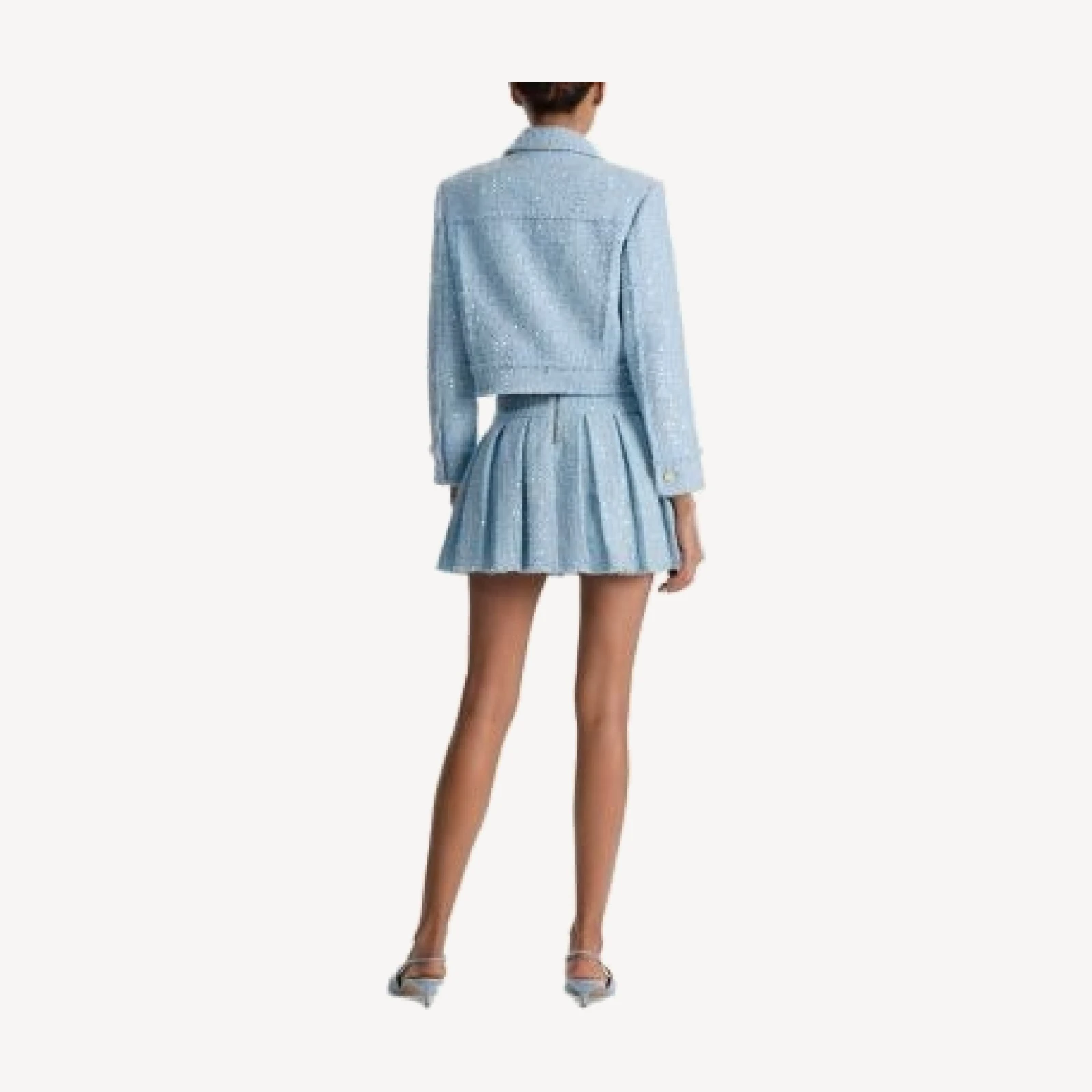 Alice and Olivia Emilie Frayed Box Pleat Skirt